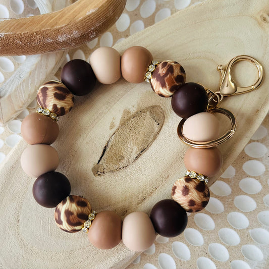 Leopard with Rhinestones Wristlet