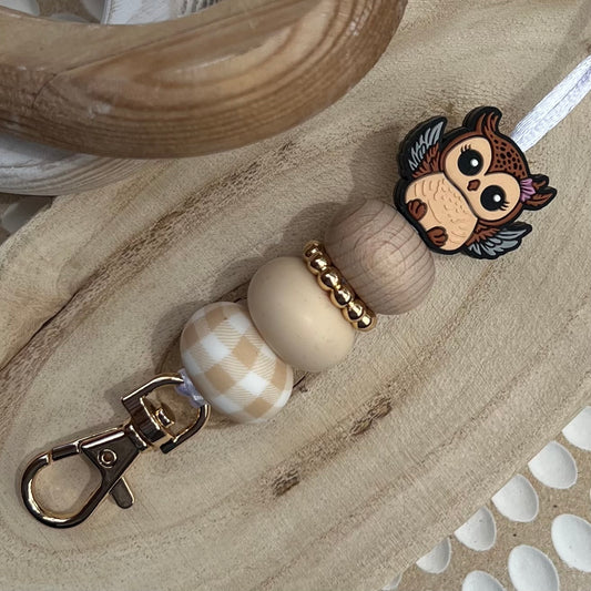 Gingham Owl Lanyard