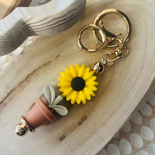 Potted Sunflower Keyring