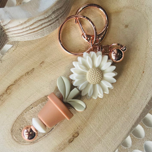 Potted Daisy Keyring