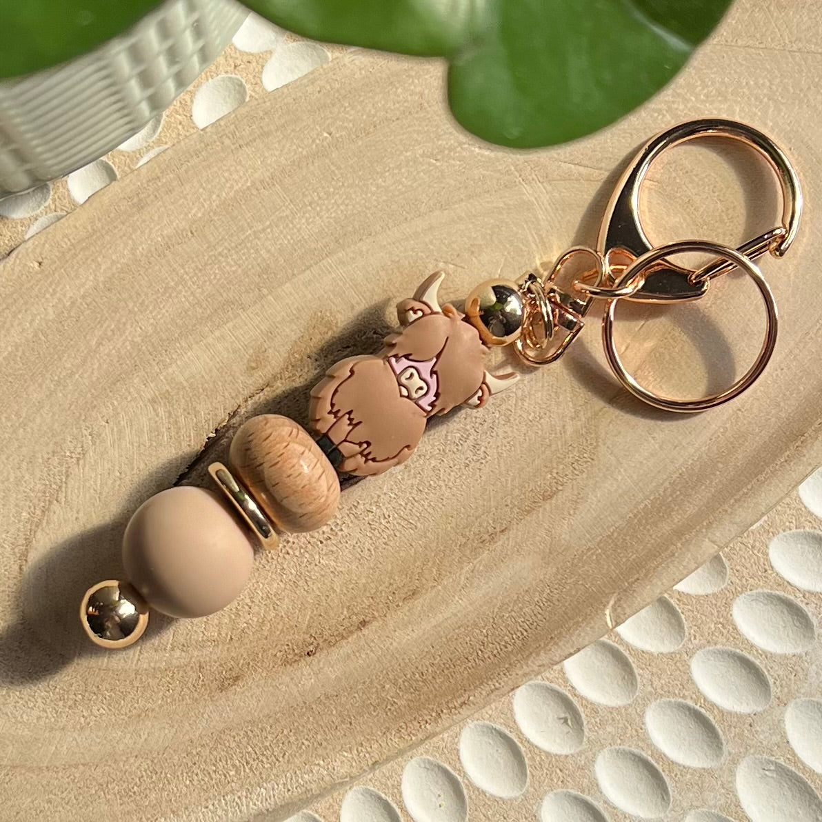 Caramel Highland Cow Keyring