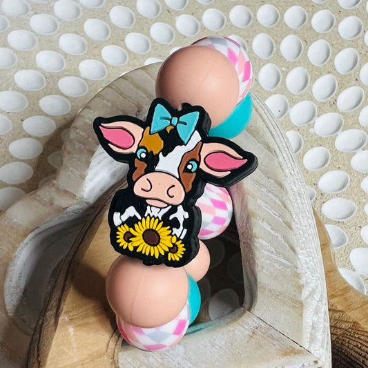 Sunflower Cow Charm
