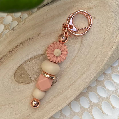 Peachy Daisy Keyring