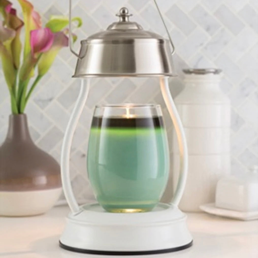 White Nickel Hurricane Lantern